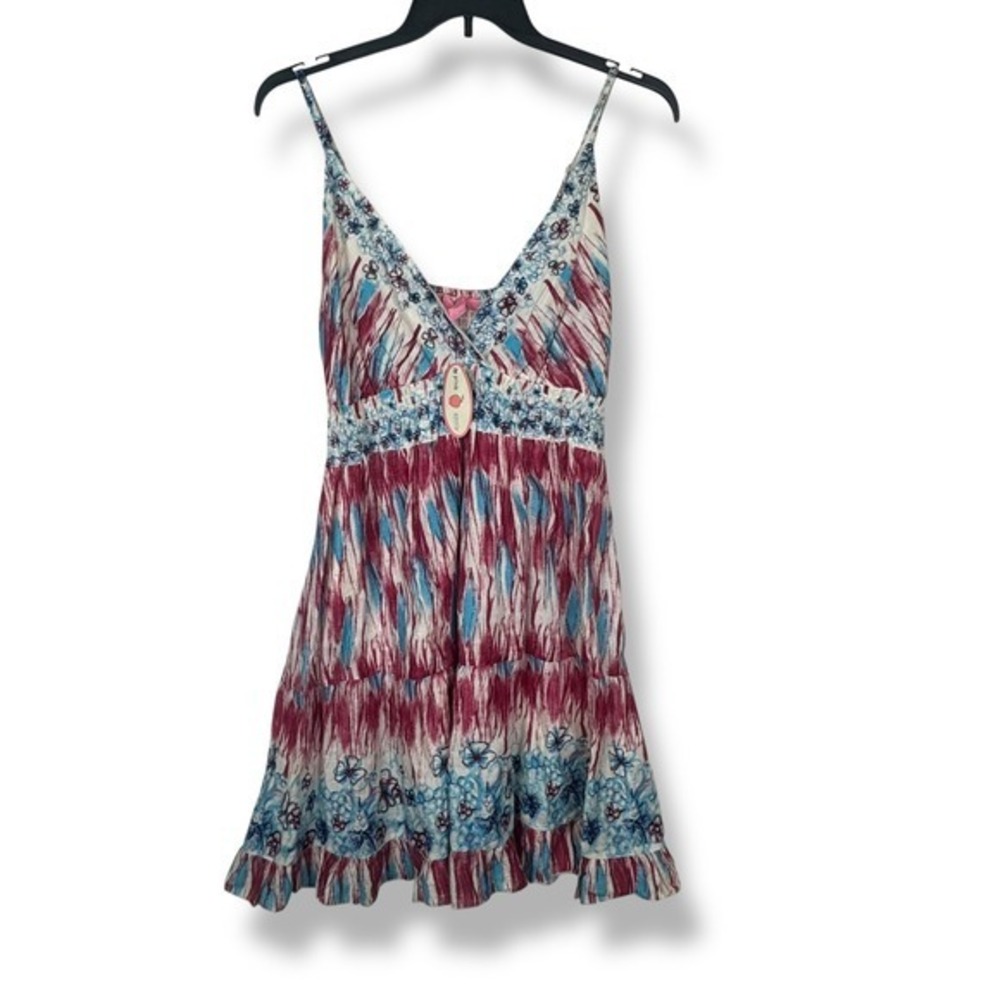 Plus Size Babydoll Slip Dress Womens Size 3X Beaded Boho Festival Indie‎ Hippie - Picture 2 of 14